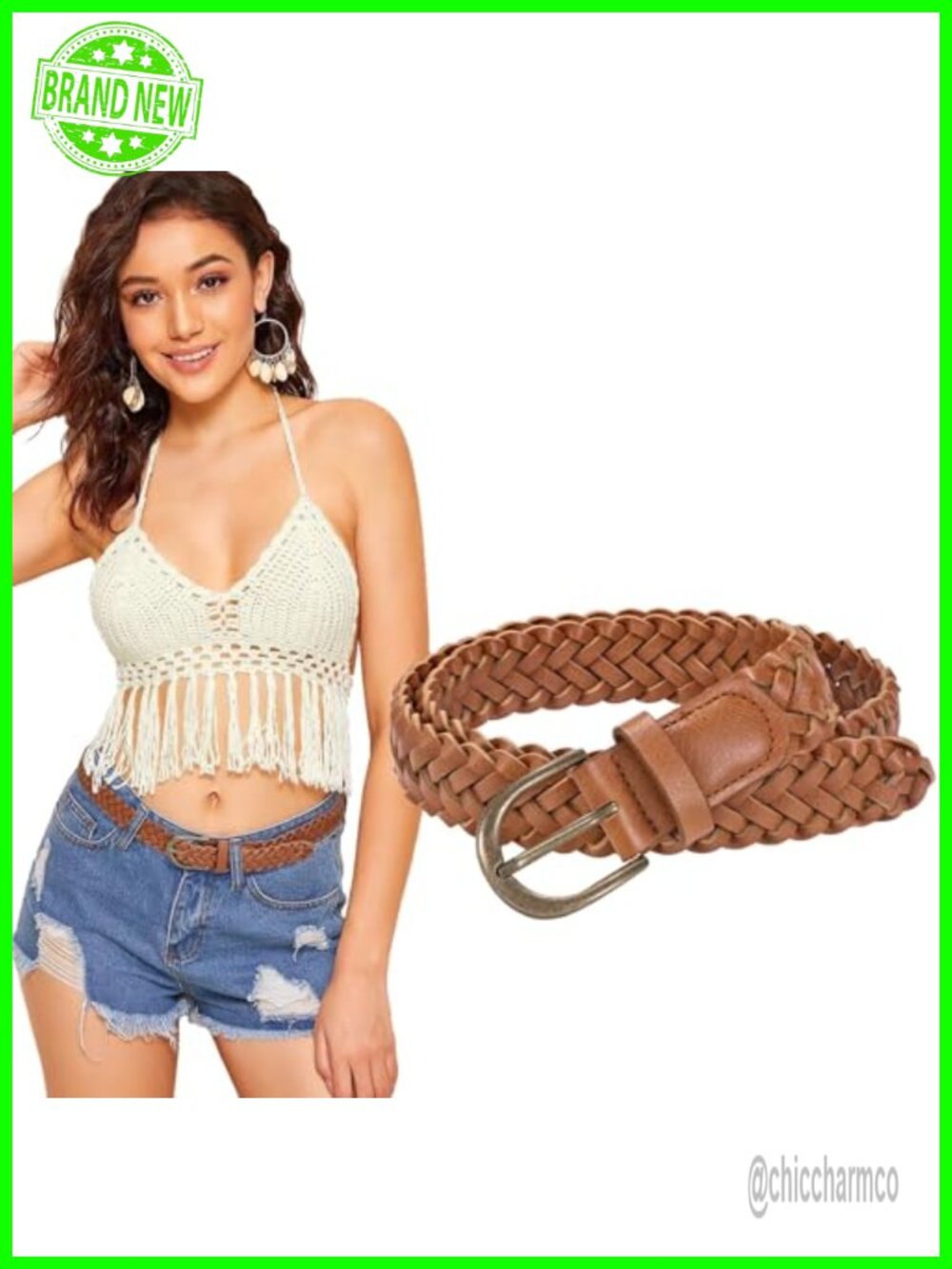 Women's Braided Skinny Belt Faux Leather Woven Casual for Jeans Pants